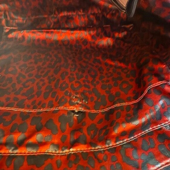 Dana Buchman Black Patent Embossed Leather Tote Bag With Front Zipper Pocket & T - Picture 8 of 12